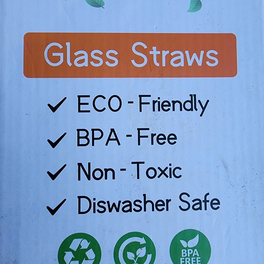 Reusable Glass Straws 10 Pack - Multicolor